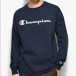 NWT Champion Vintage Navy Long Sleeve T-Shirt